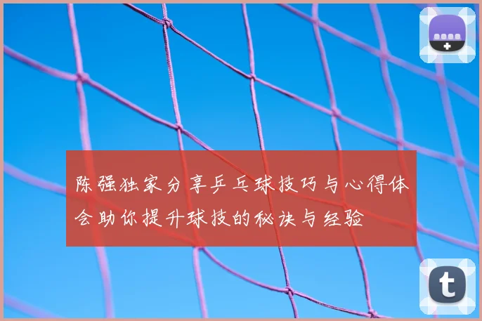 陈强独家分享乒乓球技巧与心得体会助你提升球技的秘诀与经验